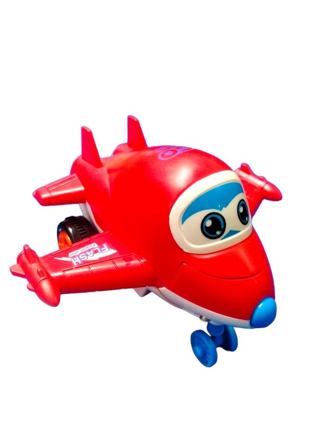 Caught Trendy Cute Character Pull and Push go Back Transforming into Battle Aeroplane Friction Fight Action Figure Toy Vehicle for Kids and Best Birthday Return Gift for Kids 3+ Age. - Image 1